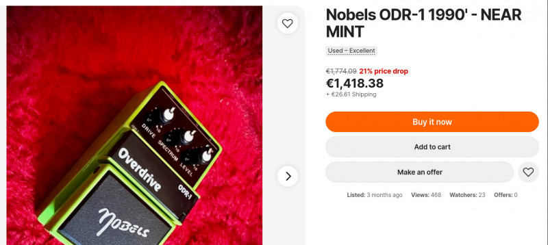 Screenshot of a very expensive original unit for sale on Reverb